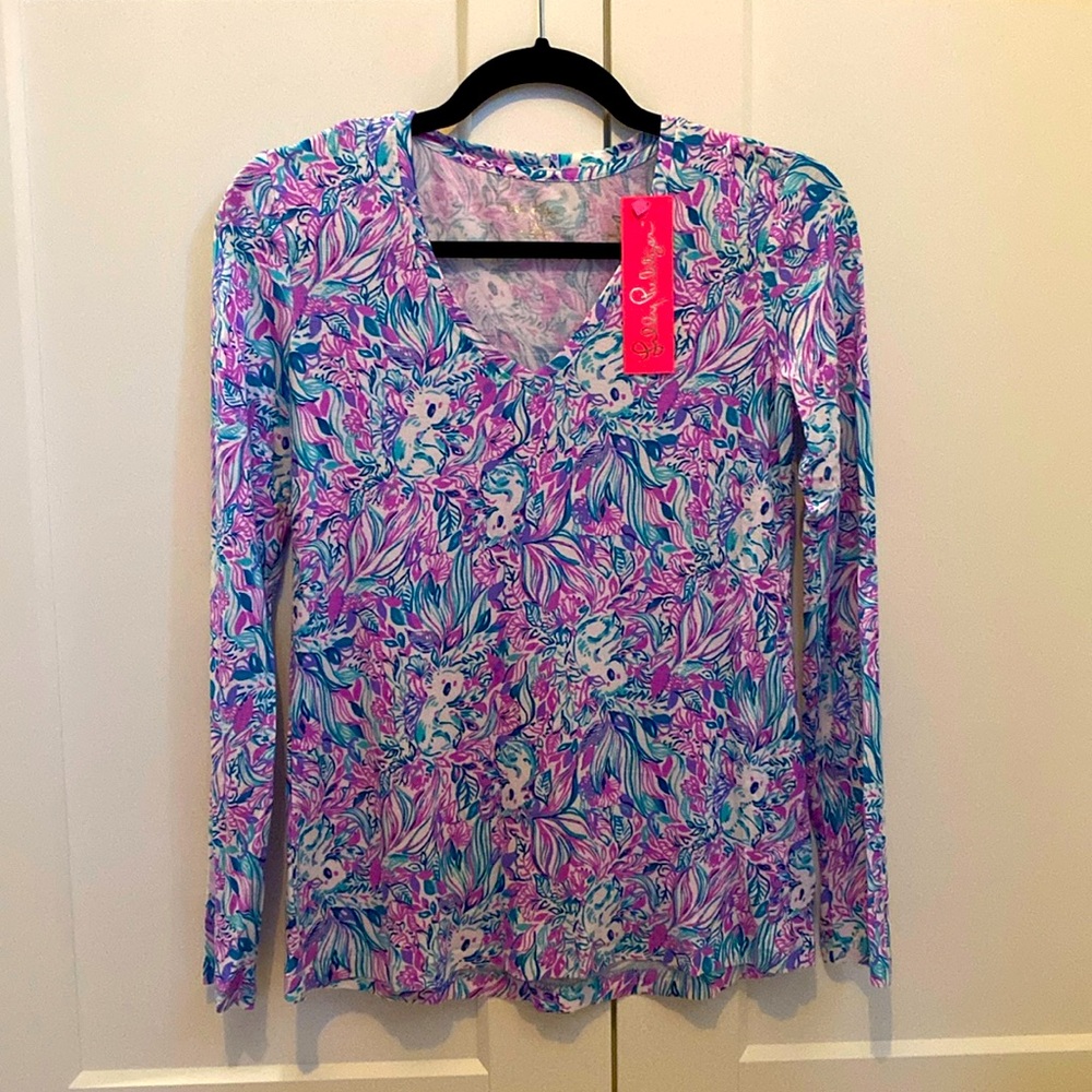 Brand New with Tags Lilly Pulitzer Long Sleeve Knit XXS in Amethyst Gday Mate